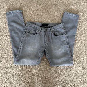 Men’s Comune Gray Skinny Jeans, Size 34 | 32 inseam